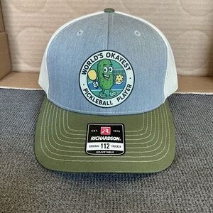 Pickleball Richardson 112 SnapBack mesh trucker hat olive gray birch